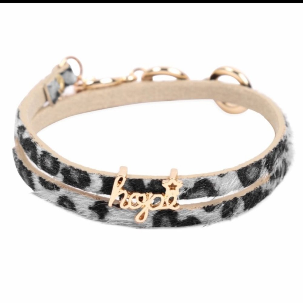 ✨ Leopard "hope" wrap bracelet